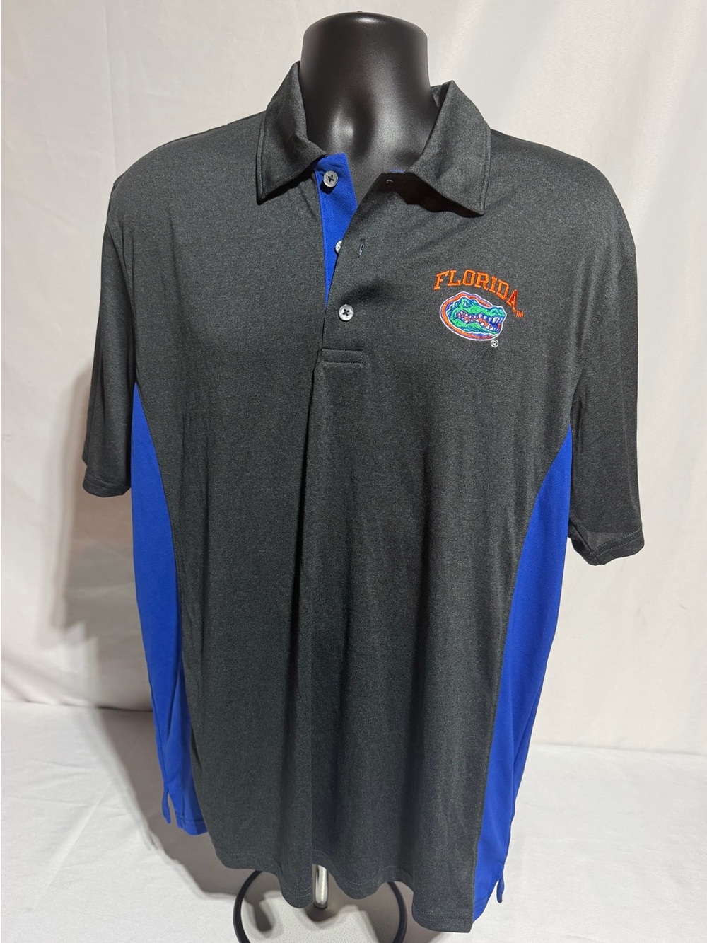 Champion Florida Gators Polo Shirt Men’s Large Gray/Blue Embroidered Logo